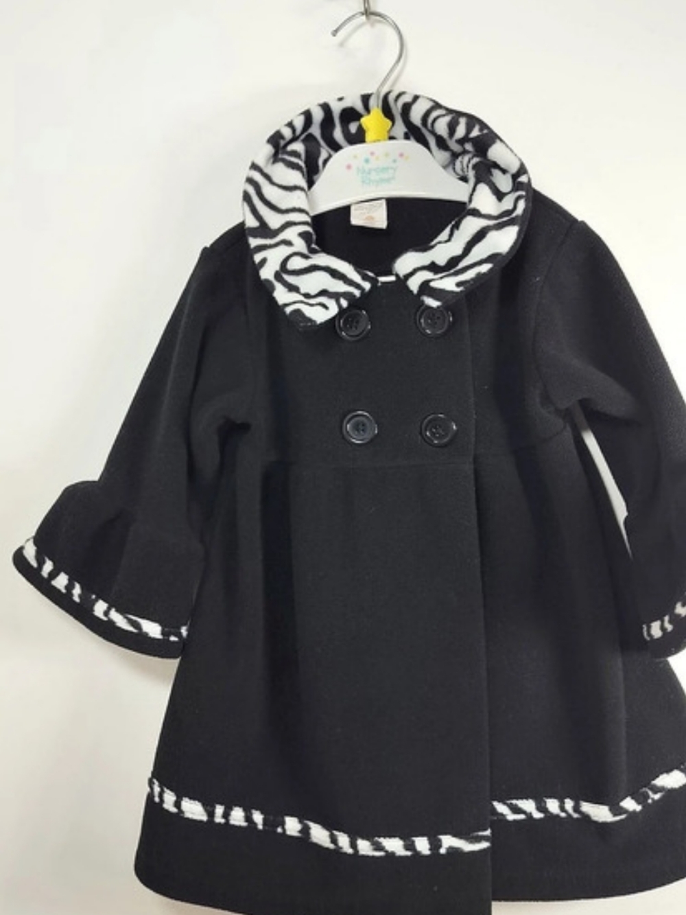 Nursery Rhyme Zebra Trim Coat Dress Baby 24M Like New